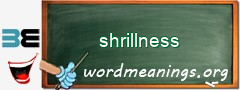 WordMeaning blackboard for shrillness